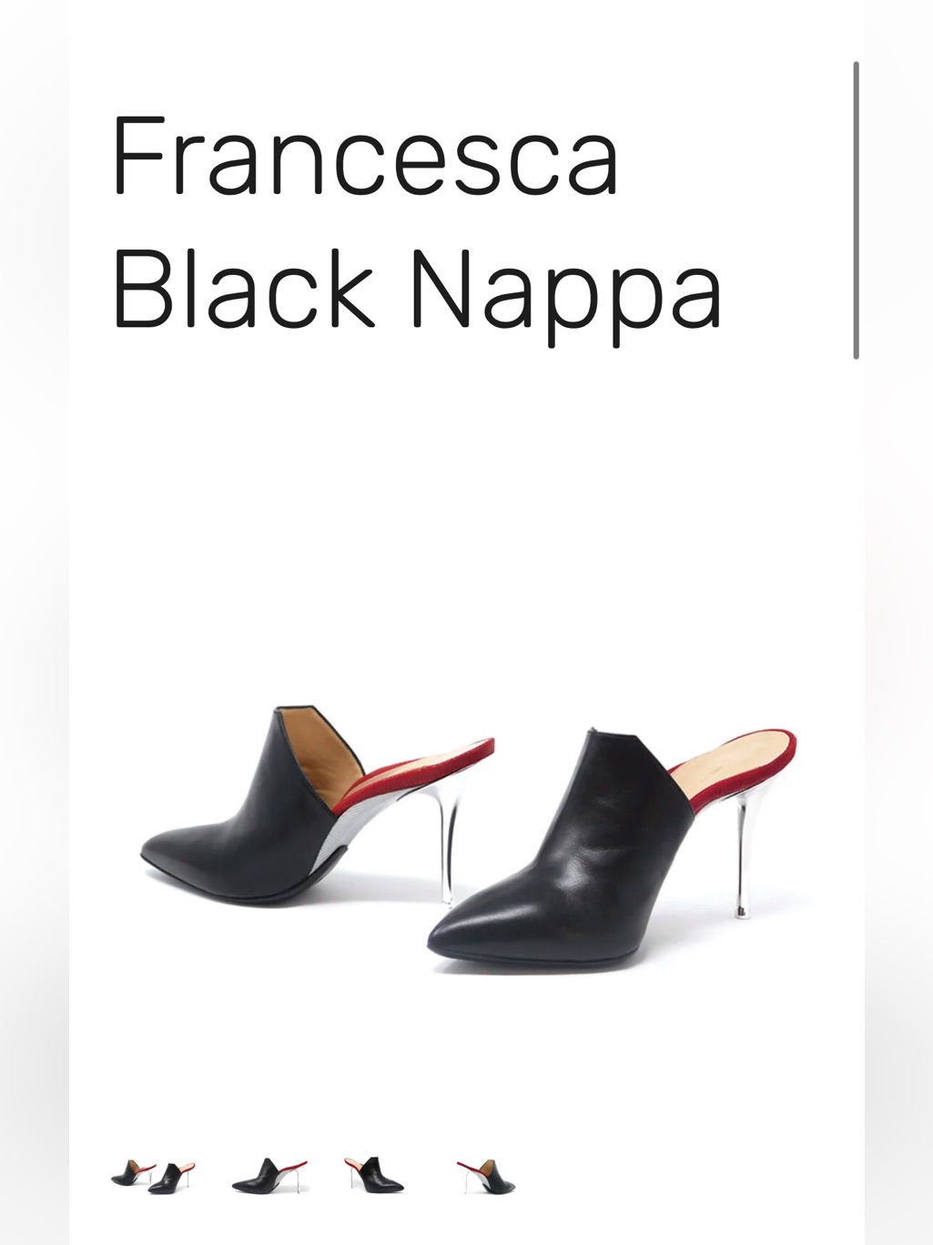 Enrico Cuini Black Pointed Leather Francesca Mule.